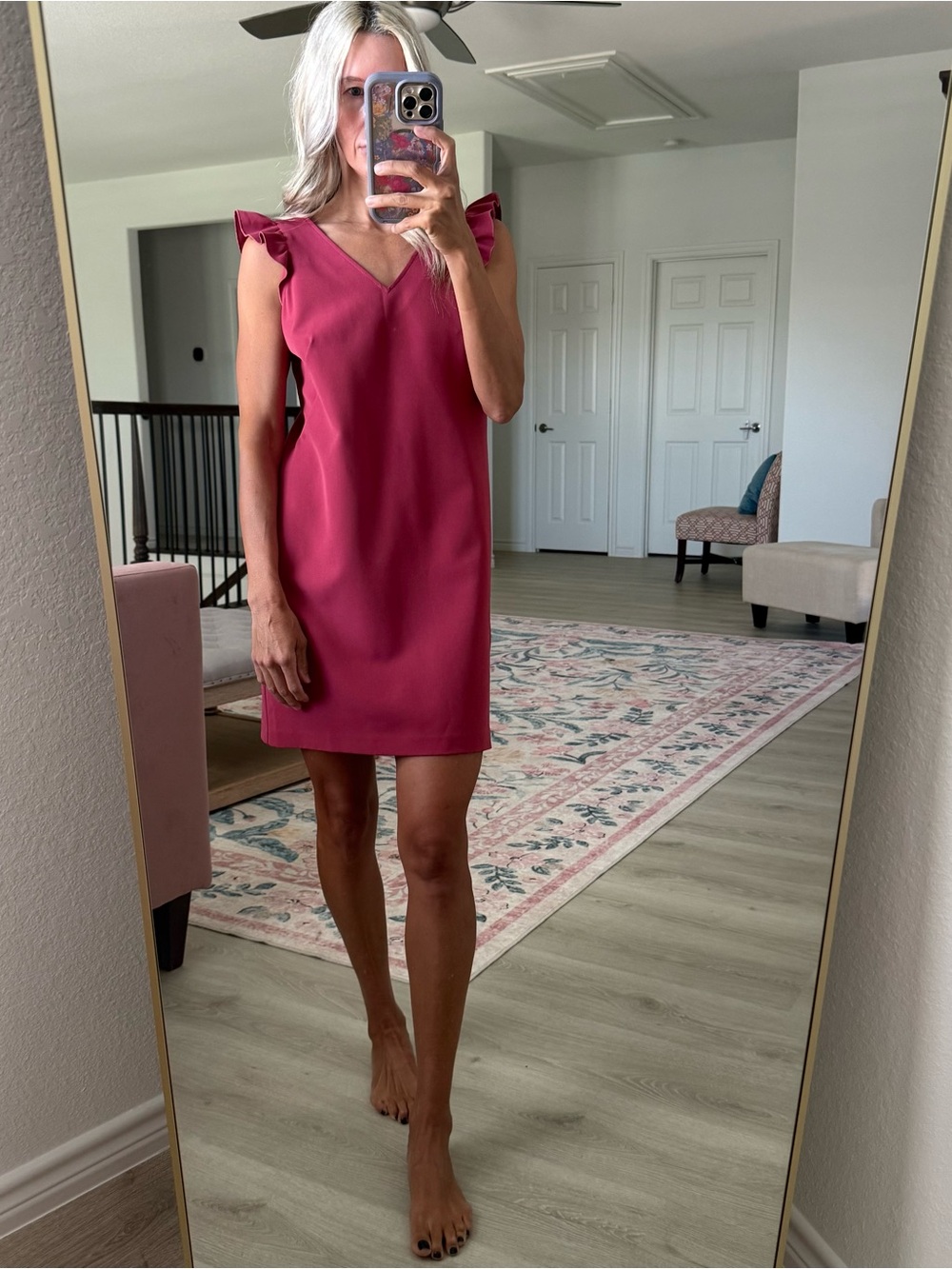 Loft 00P dress ruffle sleeve sheath dress